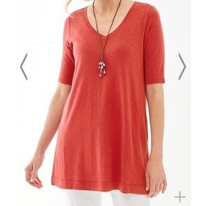 J Jill Coral Pima Slub Tunic Size M 100% Cotton